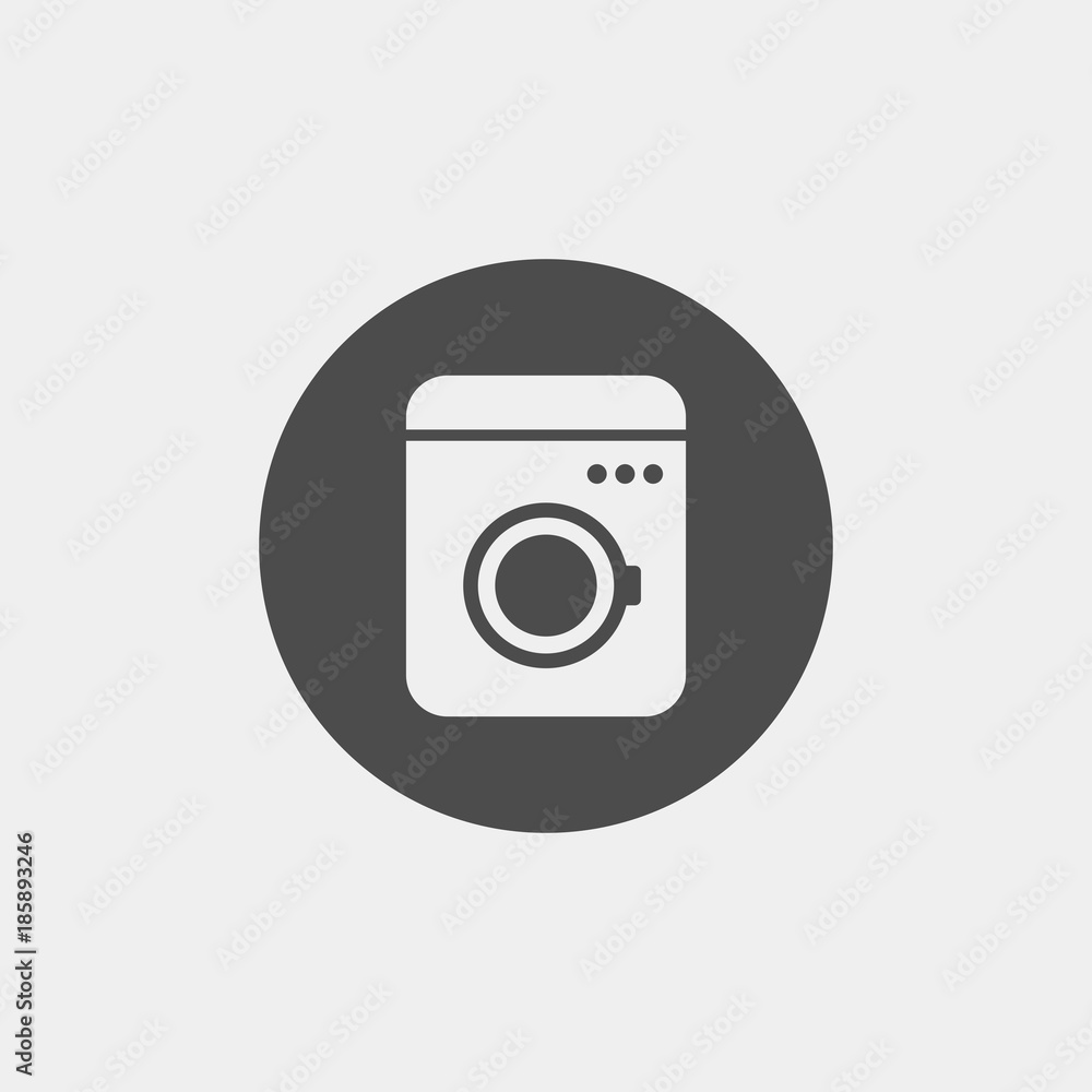 Washing machine flat vector icon