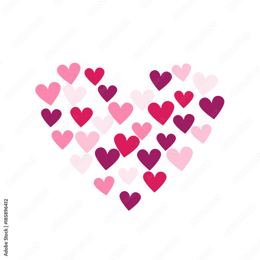 Background with hearts, vector illustration. Heart symbol