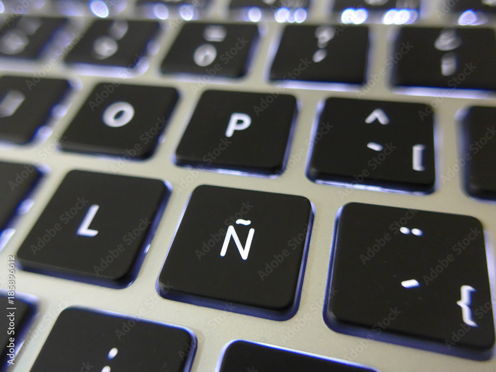 Spanish keyboard layout with eñe Stock Photo Adobe Stock