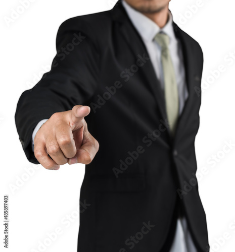 Businessman touching pointing finger concepts