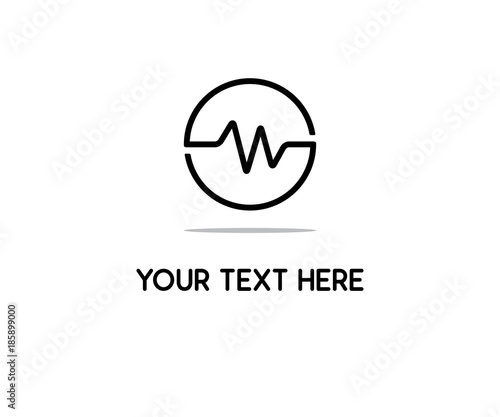 heart beat line logo design