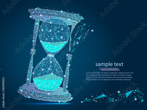 abstract design of hourglass, in the form of lines and points