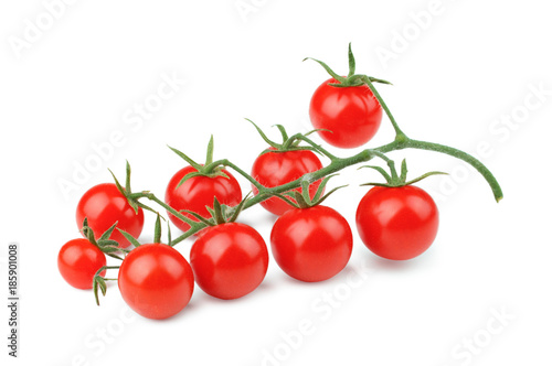 Bunch of cherry tomatoes isolated on white background