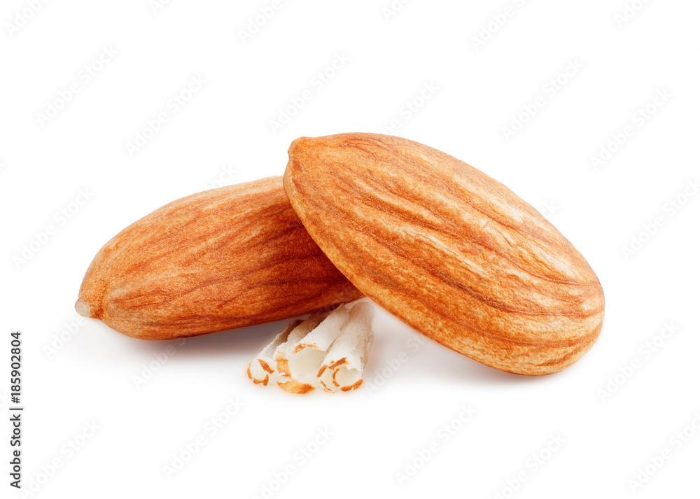 Almonds isolated on white background. Almonds isolated on white background.