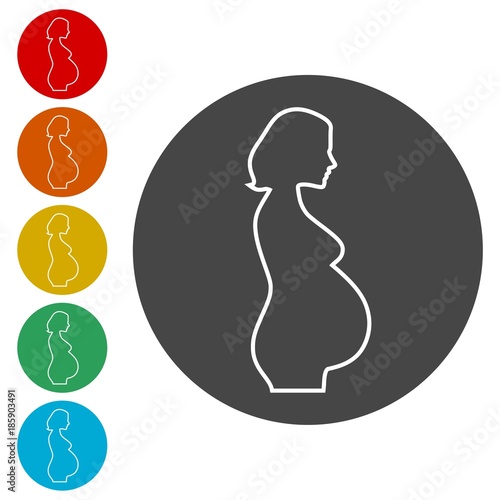 Silhouette pregnant woman - Illustration 