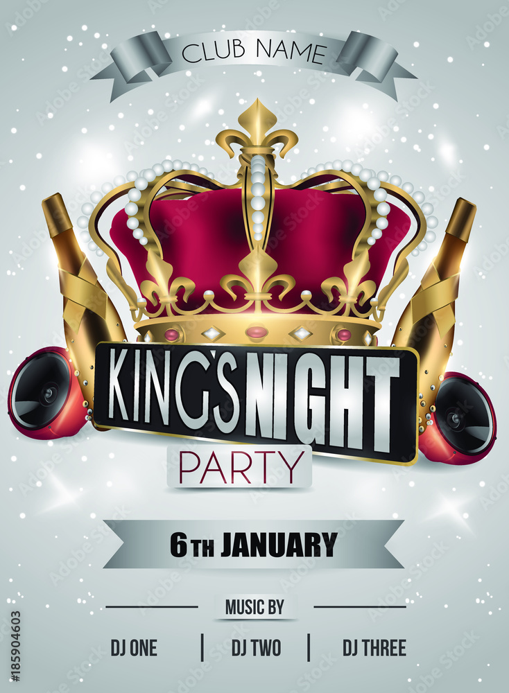 Kings Night Flyer Template - Party Flyers for photoshop