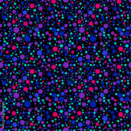 Dot seamless pattern with neon color. Dynamic pattern with bubbles