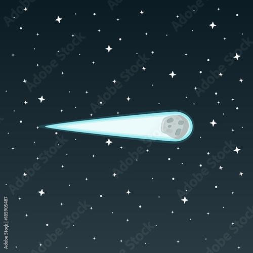 Komet Flat Design Icon