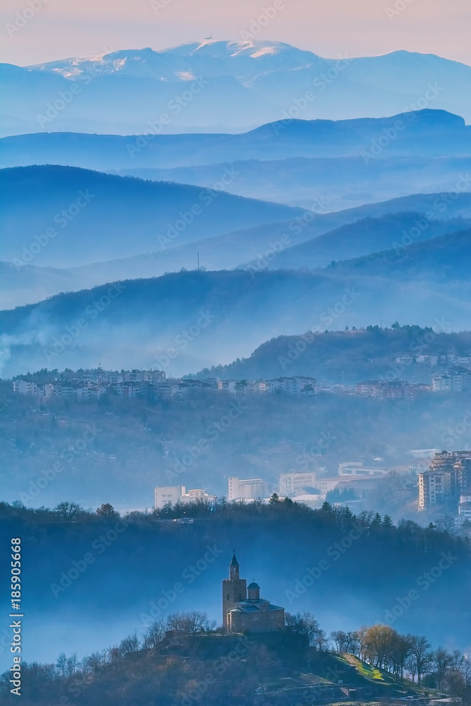 Naklejka premium Aerial Panoramic View of Veliko Tarnovo, Bulgaria