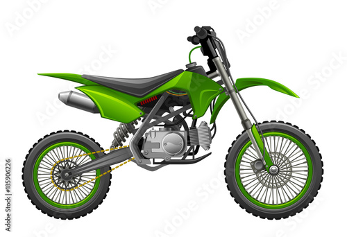 Off-road, green, motorcycle