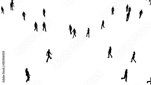 Wallpaper Mural Crowd of people slowly moves on white Torontodigital.ca