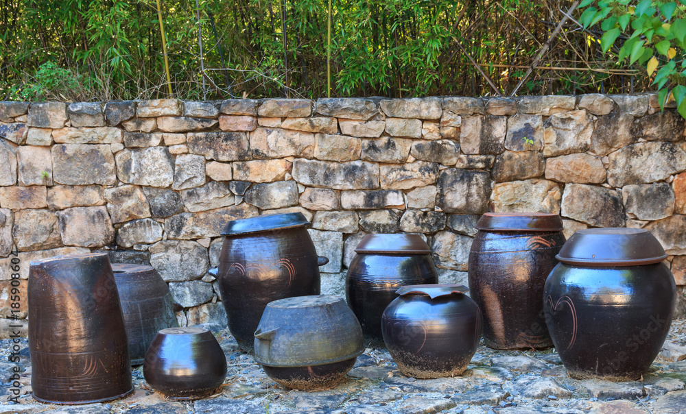 Jangdokdae, platform for Korean traditional pots Jangdokdae, platform for Korean traditional pots