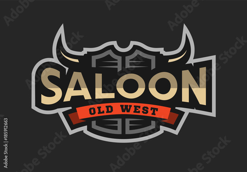 Saloon, tavern, wild west logo, emblem.