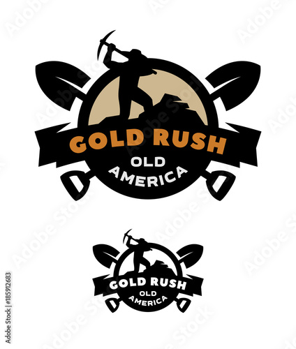 Gold rush, emblem, logo.