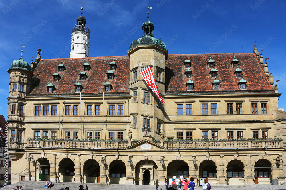 Rathaus in Rothenburg ob der Tauber, Bayern, Deutschland