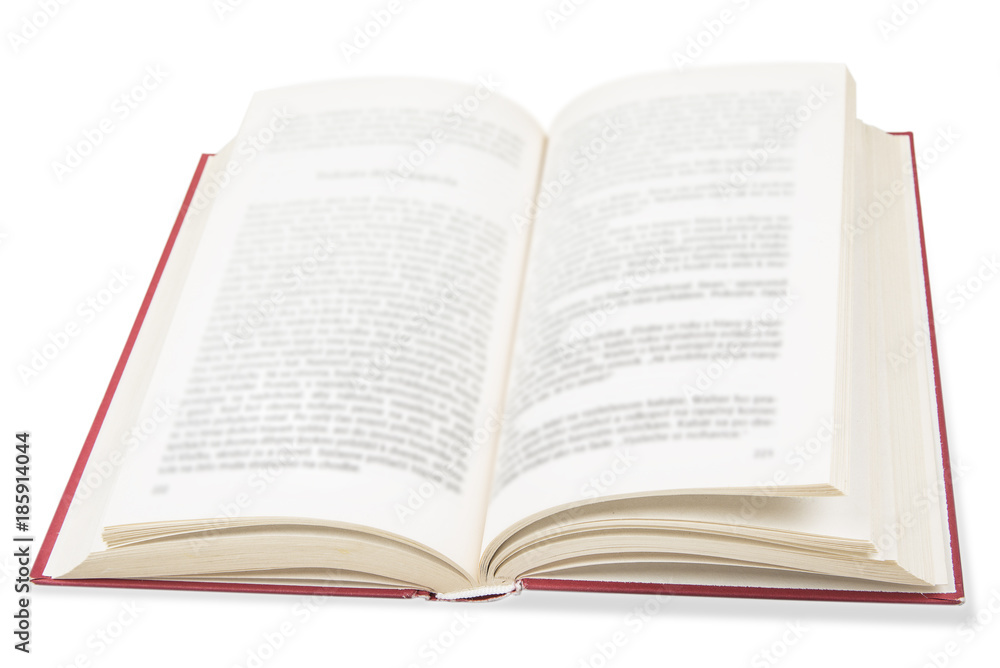 Opened old book on the white background Opened old book on the white background