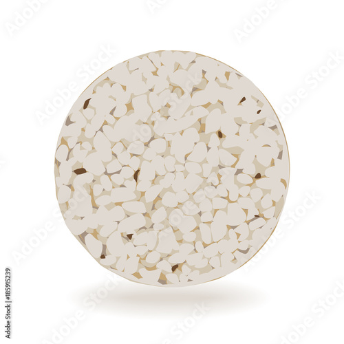 Wholegrain crispbreads isolated on white background. Top view