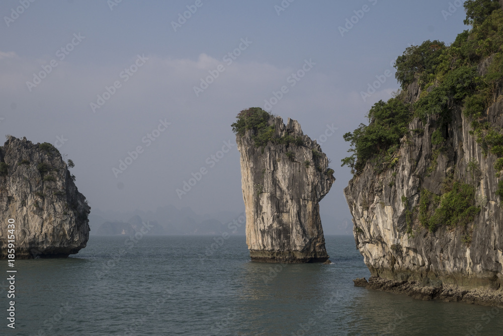 limestone islands at Ha Long Bay, Halong Bay, Vietnam limestone islands at Ha Long Bay, Halong Bay, Vietnam