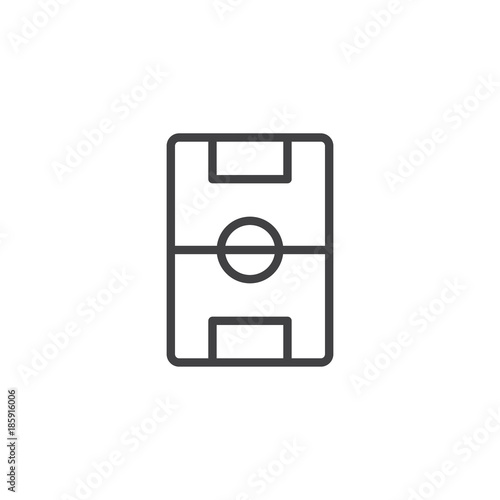 Football pitch line icon, outline vector sign, linear style pictogram isolated on white. Stadium layout symbol, logo illustration. Editable stroke