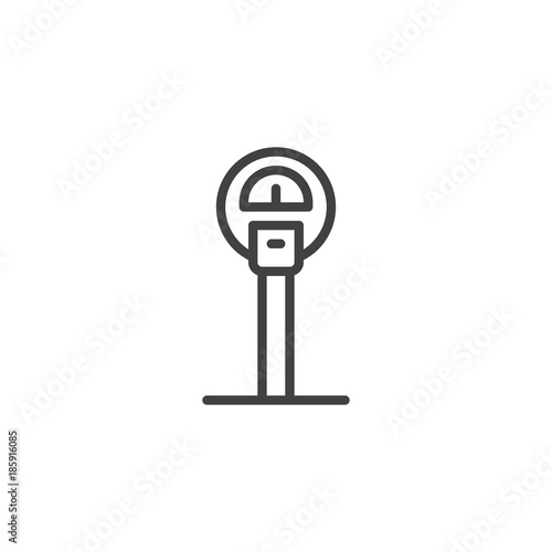 Parking meter line icon, outline vector sign, linear style pictogram isolated on white. Symbol, logo illustration. Editable stroke