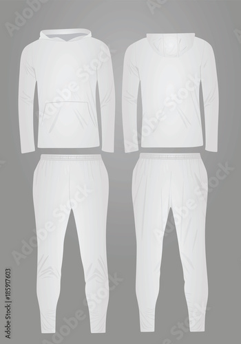 White hooded tracksuit. vector illustration