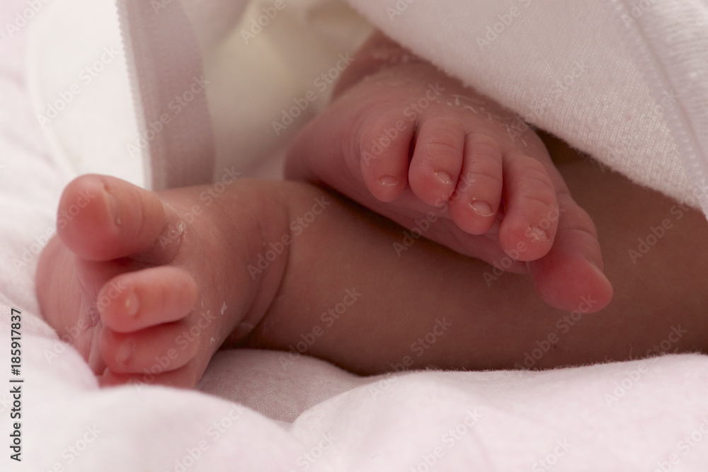 Feet of a newborn baby