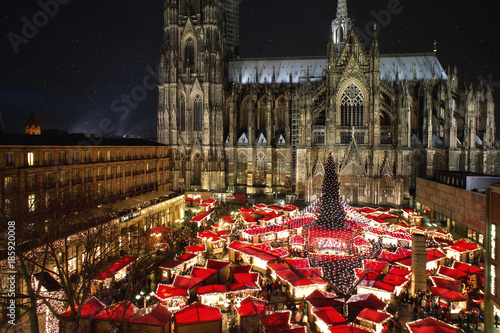 Cologne Cathedral Christmas Market. Most famous christmas market in the heart of Cologne near Cologne Cathedral.