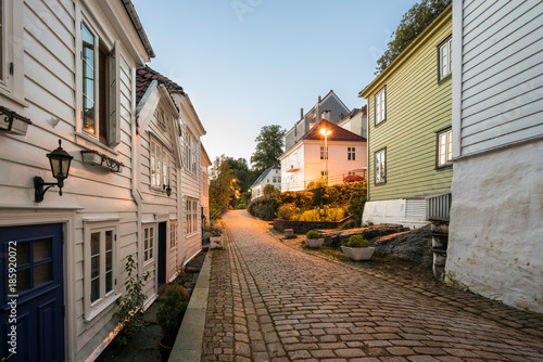 Nedre Strangehagen Street in Bergen Norway © steheap