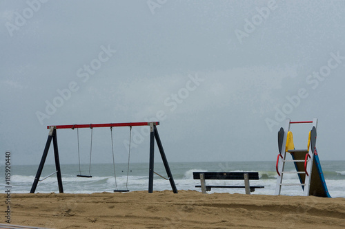 Playground at north sea seaside photo