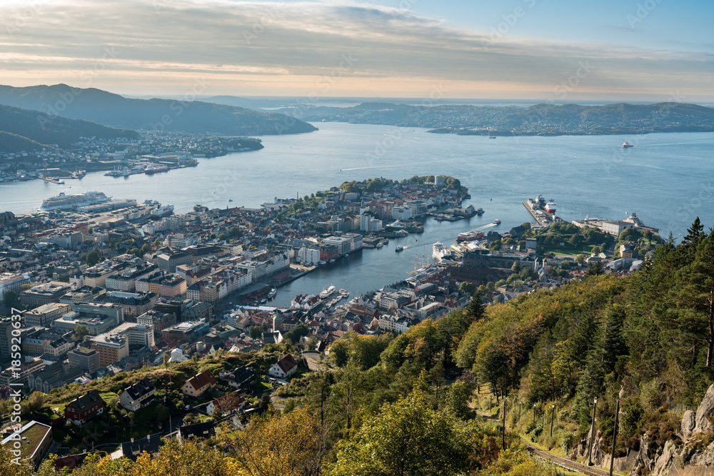 Panorama of Bergen from Floyen mountain
