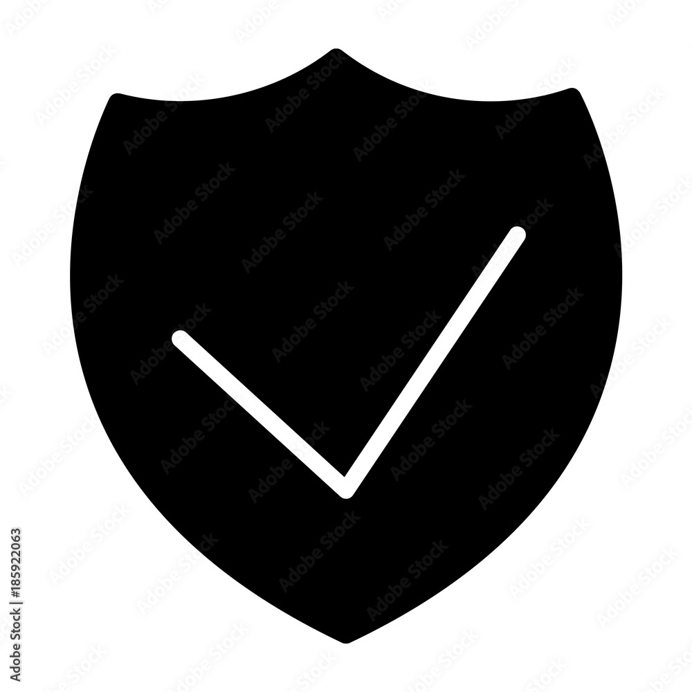 Security Shield Pixel Perfect Vector Silhouette Icon 48x48. Simple ...