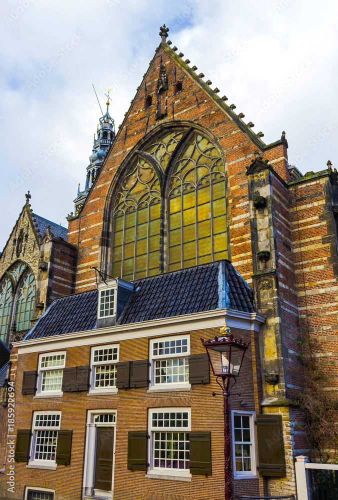 Fototapeta premium Old Church or Oude Kerk - the oldest building and oldest parish church