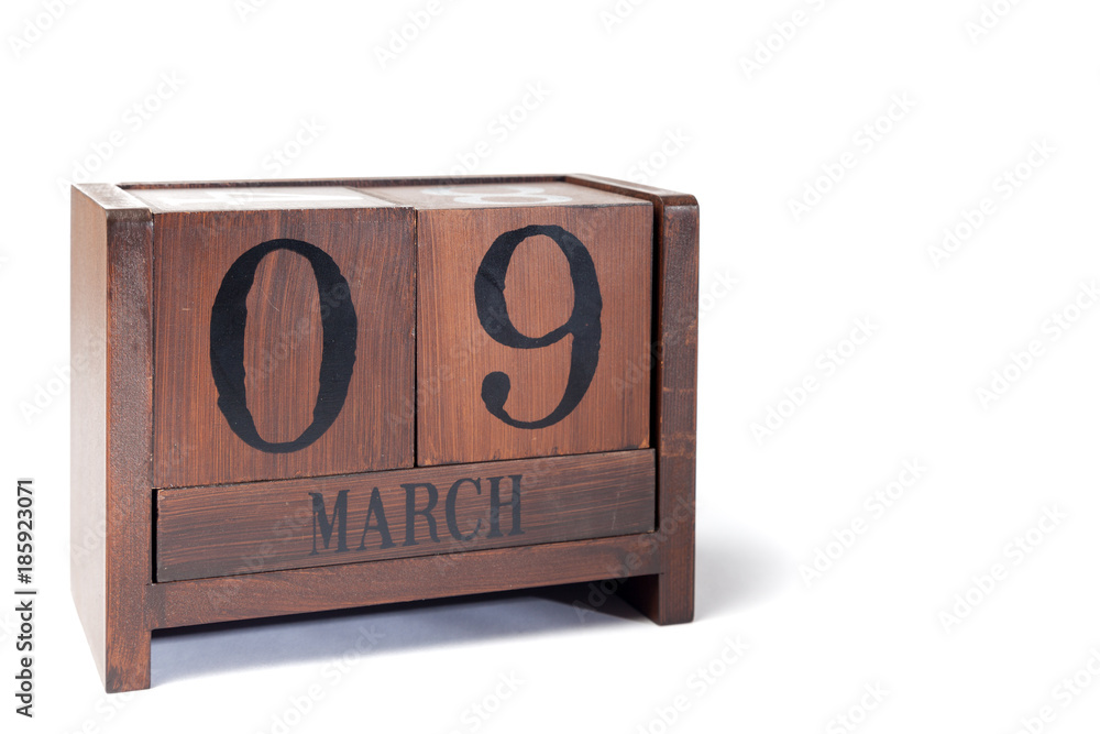 Wooden Perpetual Calendar set to March 9th Wooden Perpetual Calendar set to March 9th