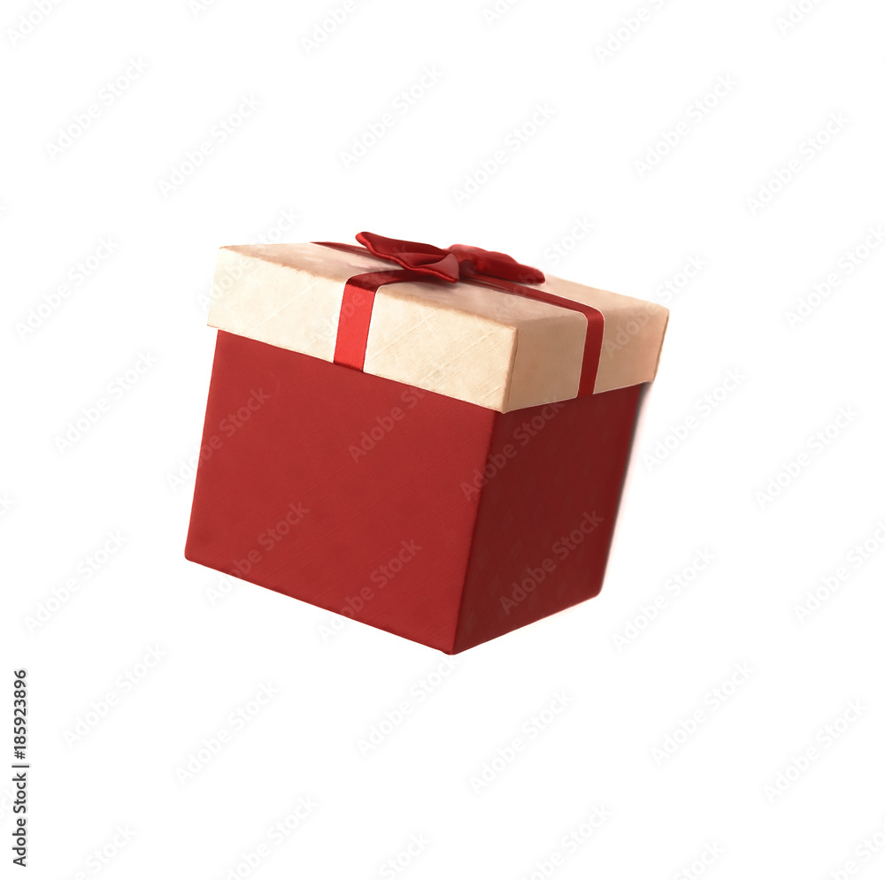 Present gift box isolated on white background. Present gift box isolated on white background.