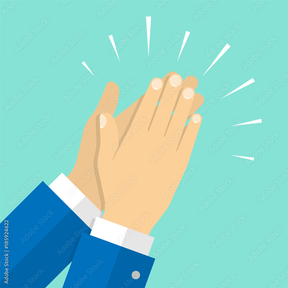 Fototapeta premium Hands clapping. Applause. Vector illustration in flat style