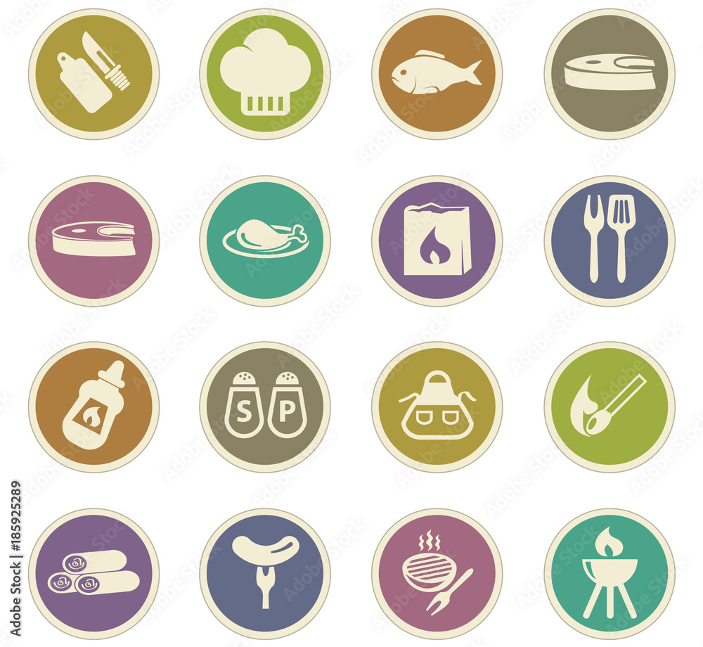 Barbecue icons set