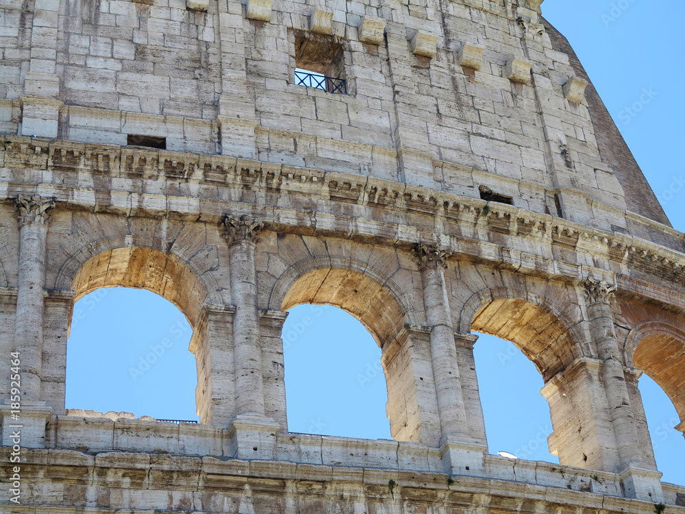 Great Roman Colosseum ( Coliseum, Colosseo ), Flavian Amphitheatre. Rome. Italy.