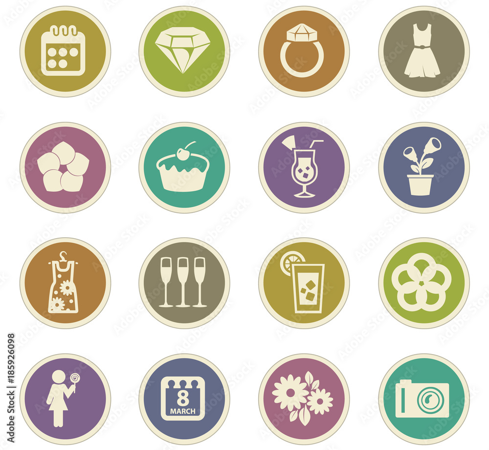 Womens Day icons set Womens Day icons set