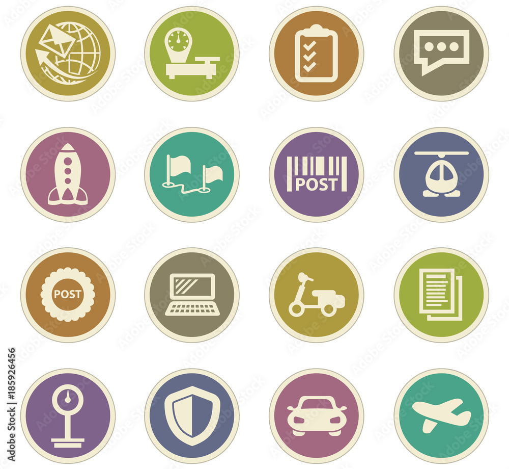 Post service icons set Post service icons set