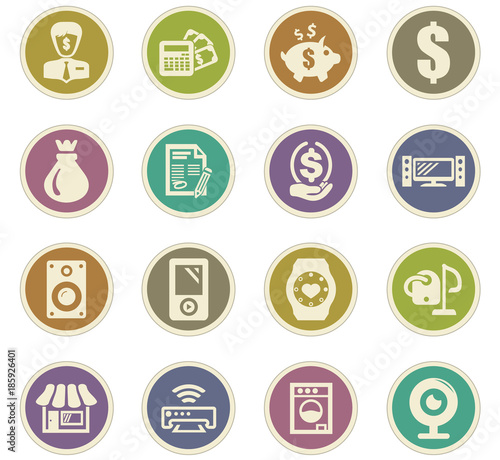 Pawn shop icons set