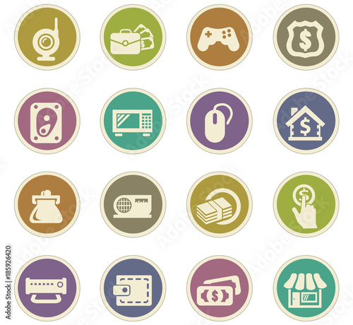 Pawn shop icons set