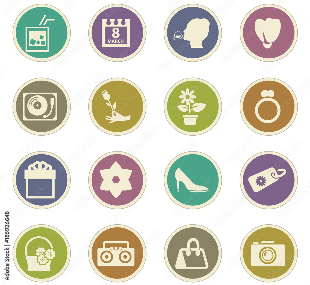 Women's Day icons set Women's Day icons set