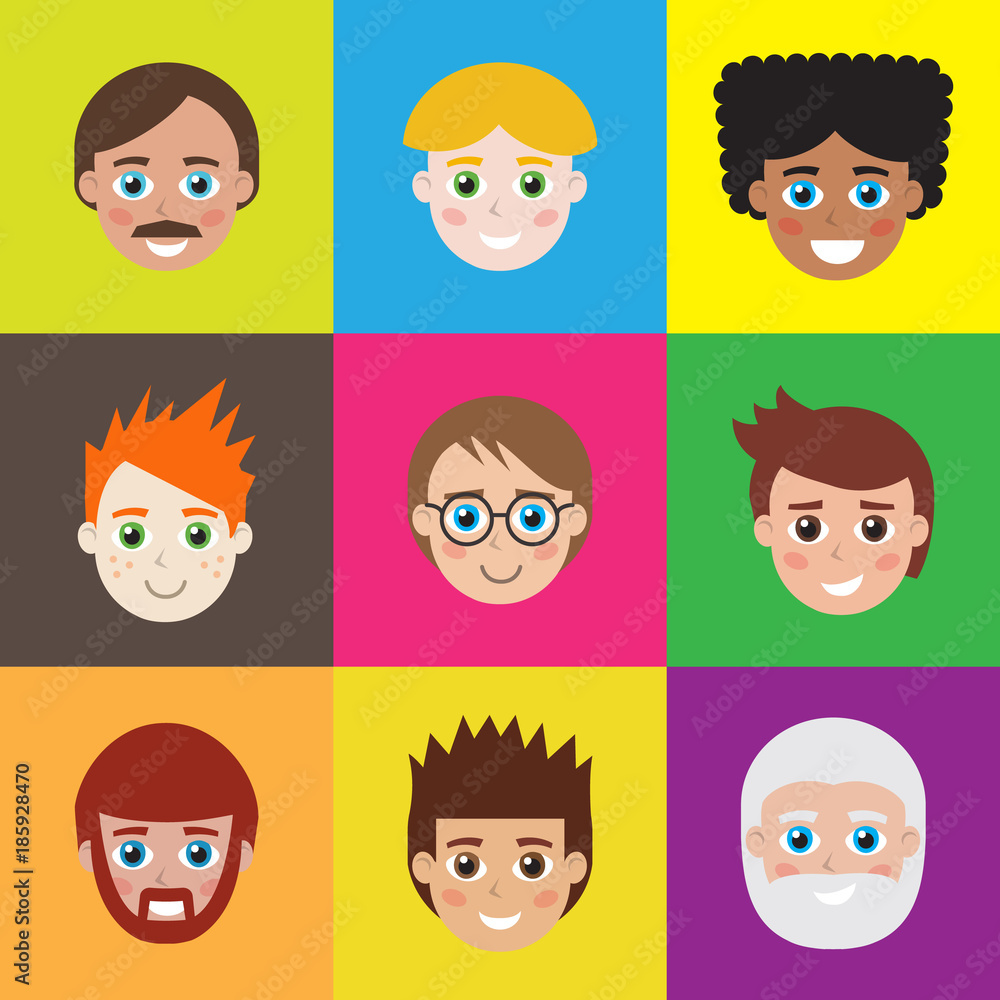 Set of avatars, flat icons for web. Beautiful vector design.