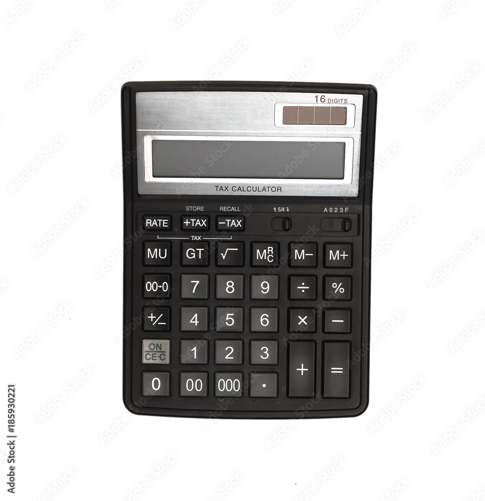 Tax calculator isolated on white background. Tax calculator isolated on white background.