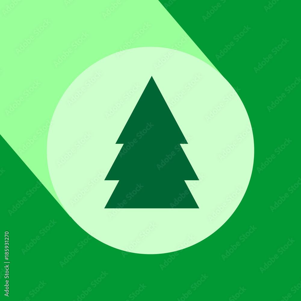 Pine tree flat design icon with long shadow. Pine tree flat design icon with long shadow.
