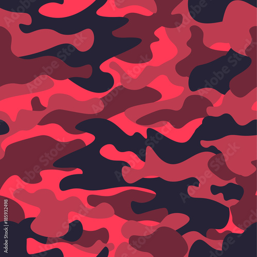 Seamless fashion elite tan red camo pattern vector.Classic clothing style masking camo repeat print. Red, white, brown black colors forest texture. Design element. Vector illustration