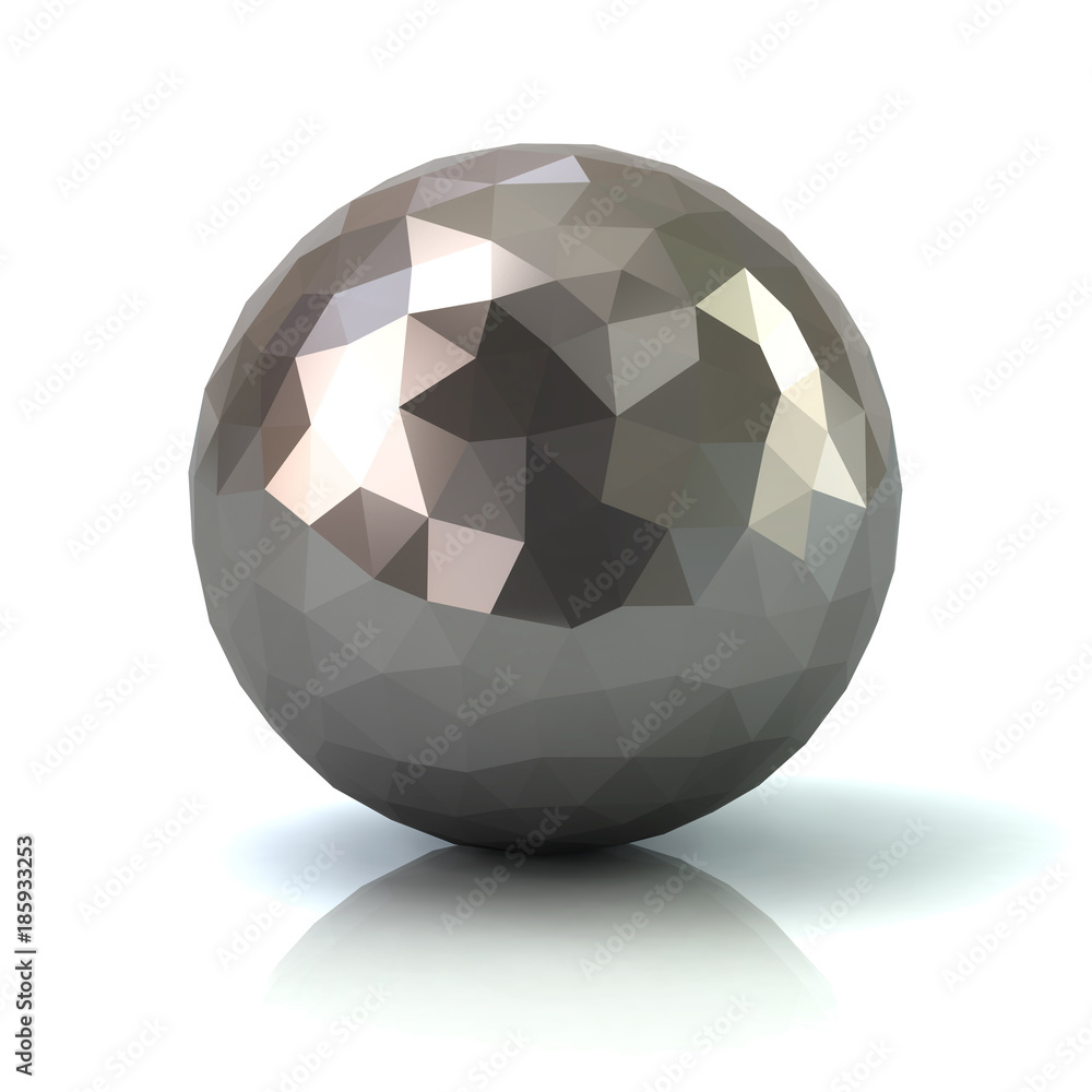 Silver low poly abstract 3d sphere Silver low poly abstract 3d sphere
