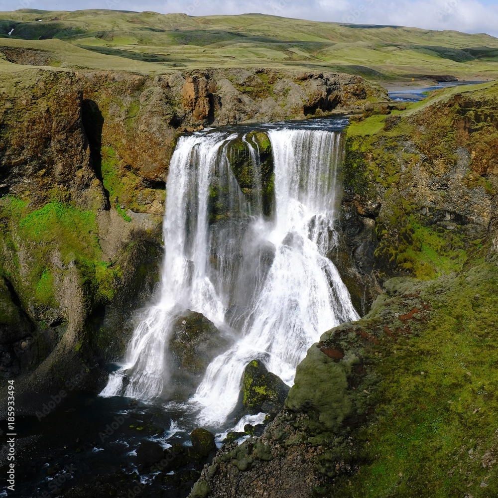 Iceland, Waterfall, Fagrifoss, Iceland, Waterfall, Fagrifoss,
