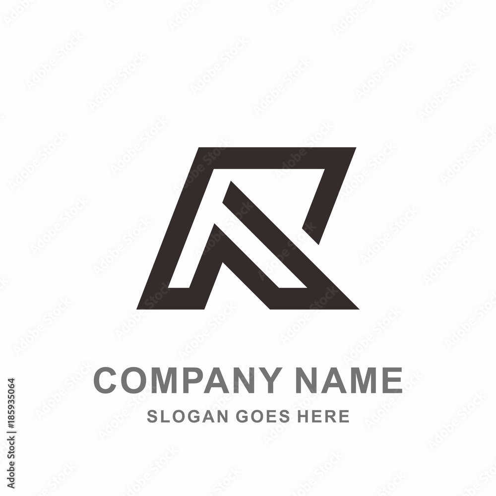 Fototapeta premium Monogram Letter R Geometric Square Space Architecture Interior Construction Business Company Stock Vector Logo Design Template