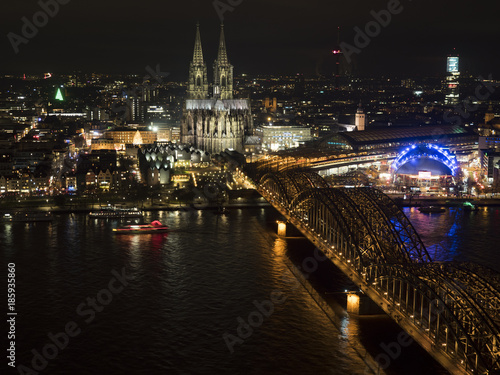 Night cityscape Cologne